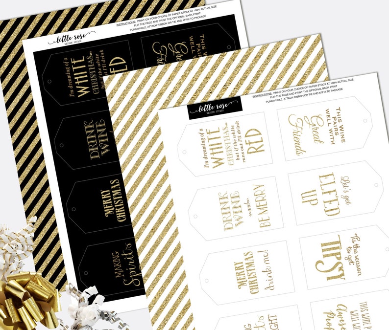 Printable Wine Tags Holiday Wine Tags Christmas Wine Tags - Etsy