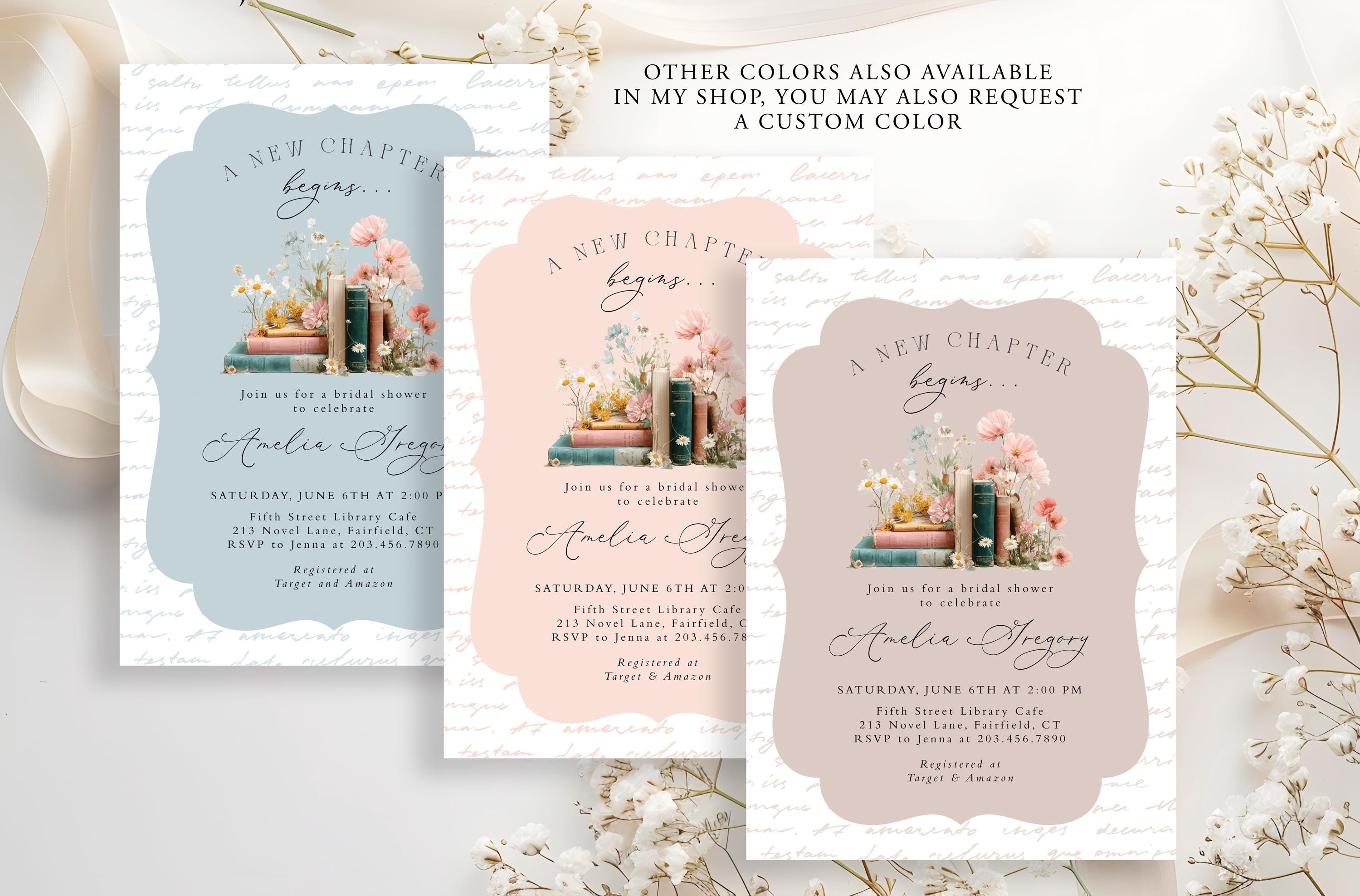 New Chapter Begins Wedding Shower Invitations, Printed With Envelopes ...