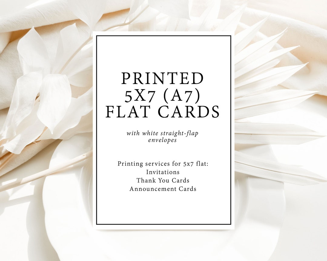 Printing Services for 5x7 Cards / Printing Addon for Invitations / 5x7