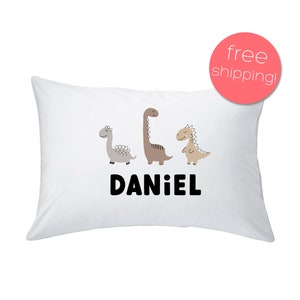 PERSONALIZED Name Toddler Pillowcase, Back to School Daycare Pillow, Pillowcase - DINOSAURS
