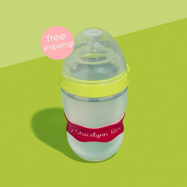 Personalized Orbit Labels 2.0 for baby bottles and sippy cups by InchBug  (Wild Berry Punch 2-PACK)