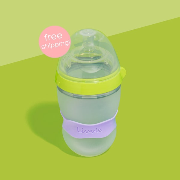 Personalized Original Orbit Labels for baby bottles and sippy cups by InchBug  (Lavender Gelato 2-PACK)