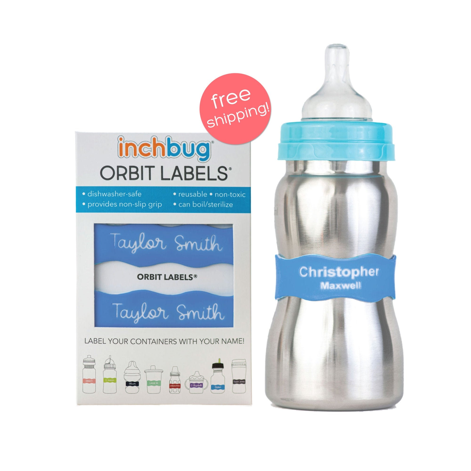 Personalized Orbit Labels for baby bottles and sippy cups by InchBug …