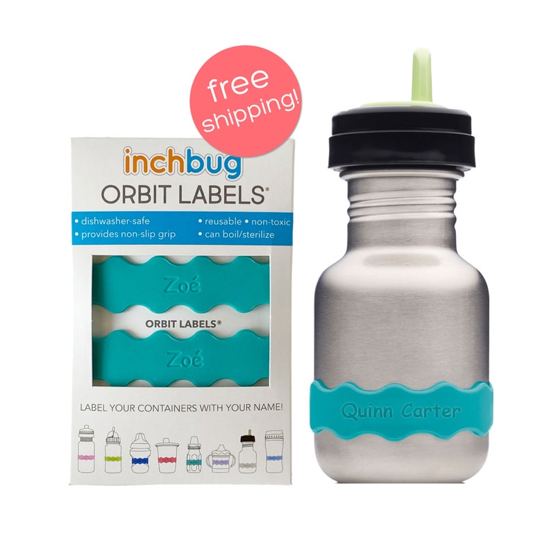 Orbit Labels Personalized InchBug Tropical Turquoise 4 Pack