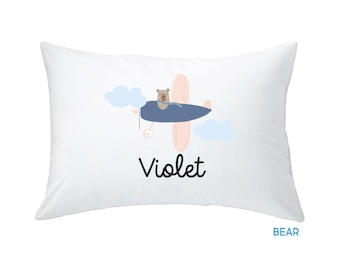 Taie d'oreiller personnalisée pour tout-petit, oreiller pour la rentrée scolaire, taie d'oreiller - OURS