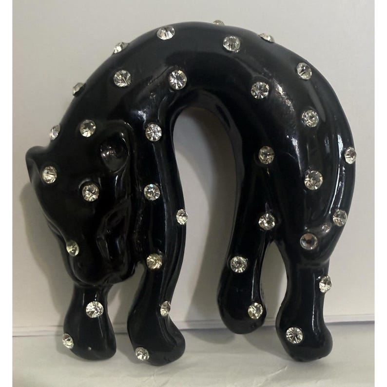 BLACK PUMA Brooch Anthropologie EXC image 1