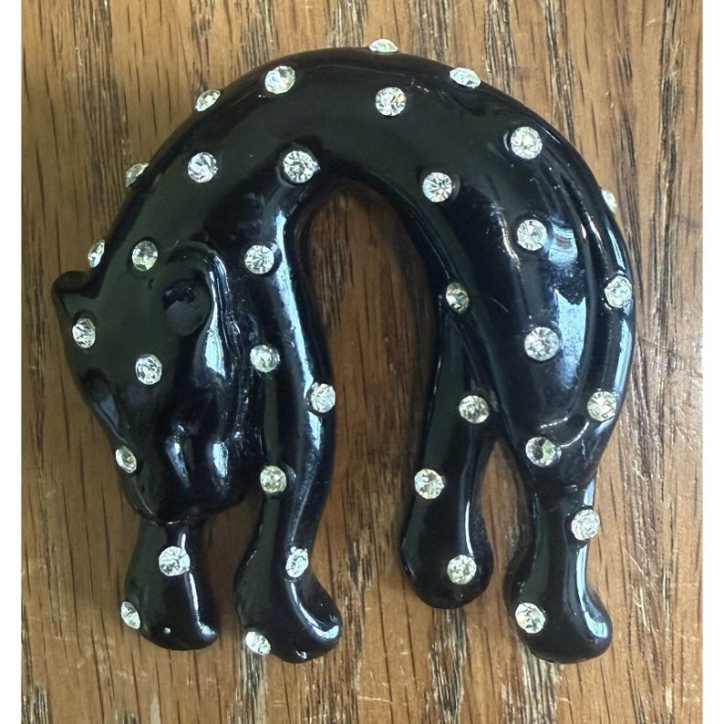 BLACK PUMA Brooch Anthropologie EXC image 2