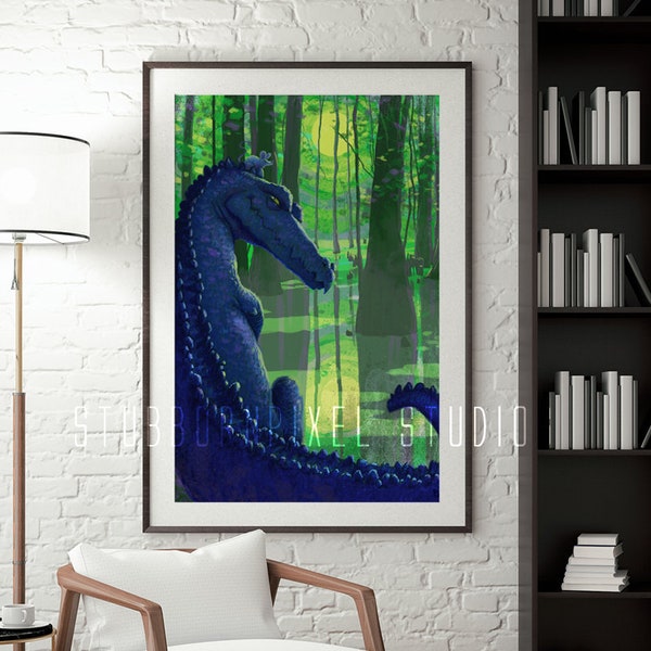 ELDUR THE CROCODILE - Fantasy Art, Giclee Archival Art Print