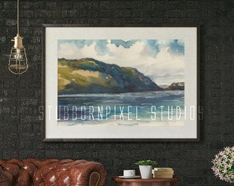 MANANA ISLAND - Archival Giclee Landscape Watercolor Print