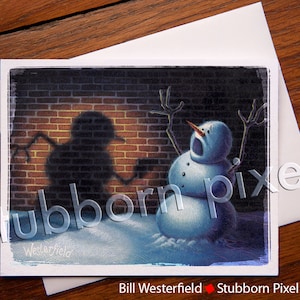 BAD SNOWMAN - Christmas Card, Greeting Card, Blank card