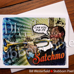 SATCHMO Greeting Card, Blank card image 1