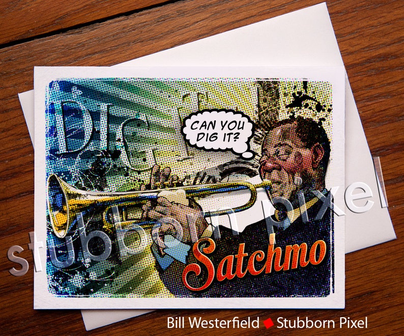 SATCHMO Greeting Card, Blank card image 1