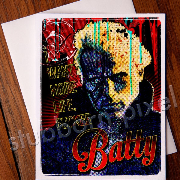 ROY BATTY - Blade Runner Greeting Card, Blank card