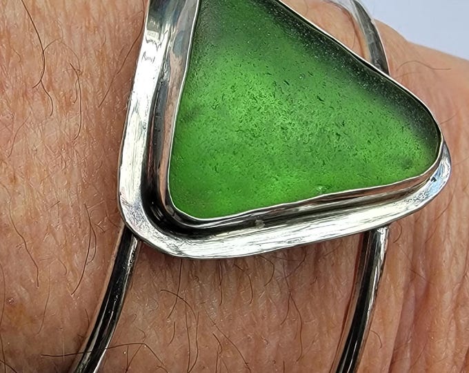 Green sea glass Infinity Bracelet