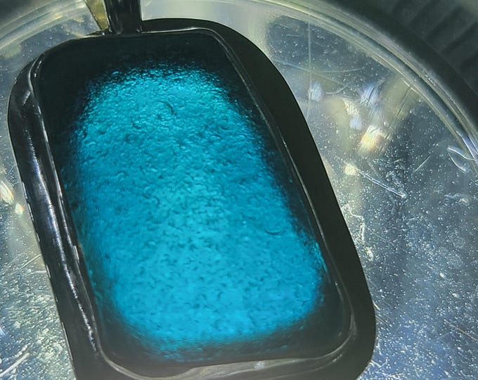 Blue beach glass pendant,