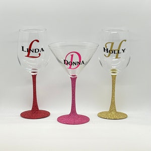 Personalized Wine,Martini or Champagne glasses