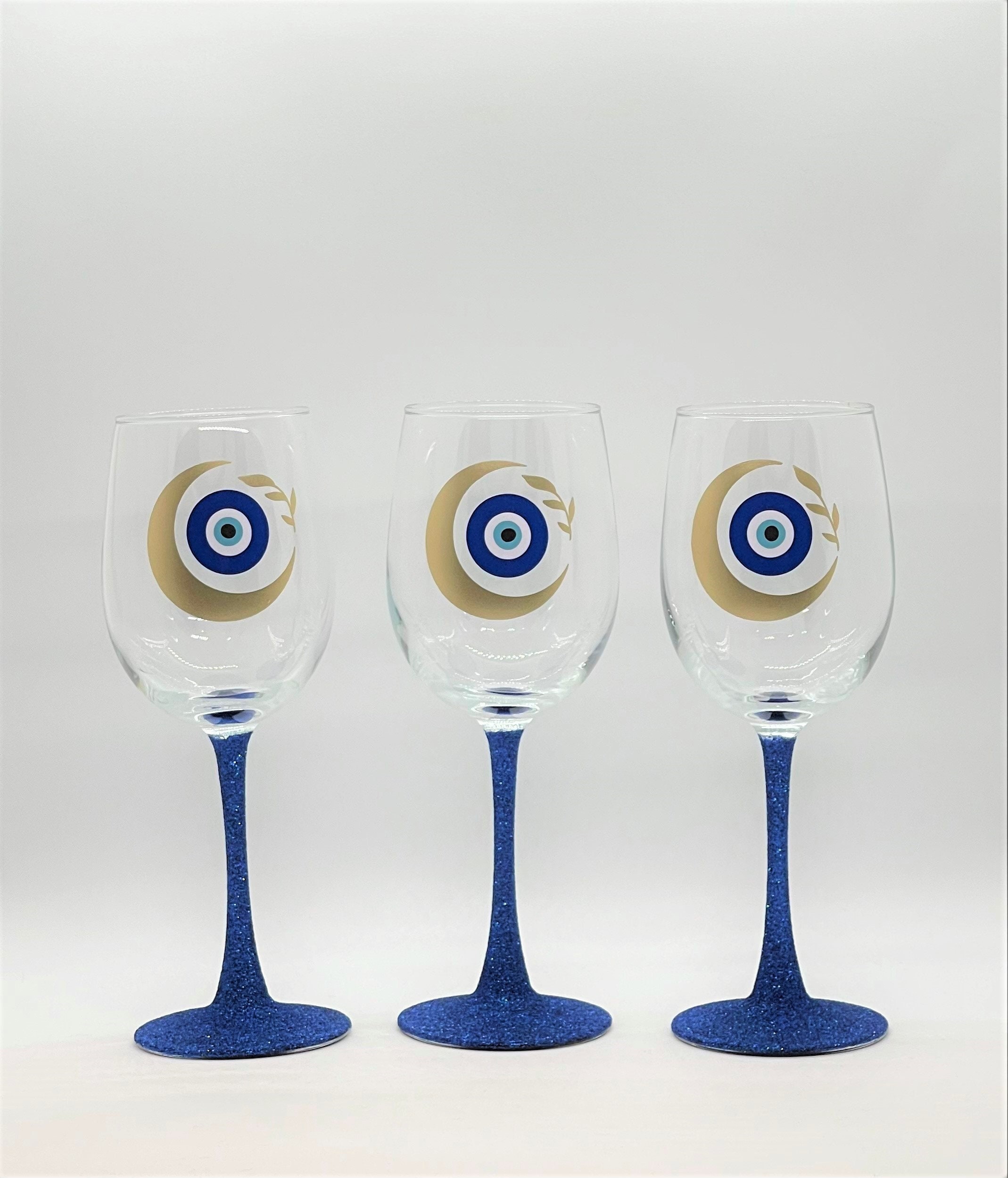 Evil Eye Moon Phase Wine Glass - Etsy