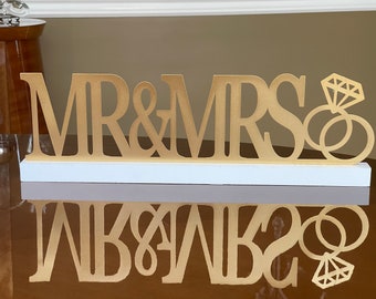 Mr. & Mrs. Head Table Sign | Free Standing Table Sign | Wedding Decor |Dais Table Sign