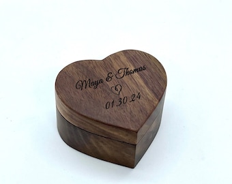 Wedding/Engagement Ring wood Box | Laser engraved