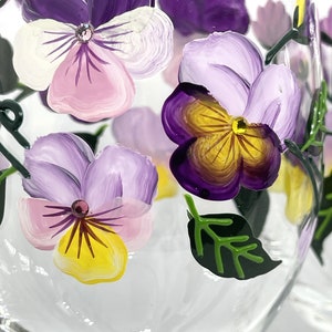 Spring Floral Hand-painted Wine Glass image 2