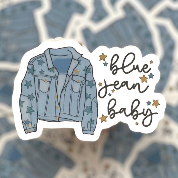 Blue Jean Baby Decal, Fun and Trendy Decal, Jean Jacket Decal, Matte Decal, Durable Waterproof Decal, Water Bottle Decal