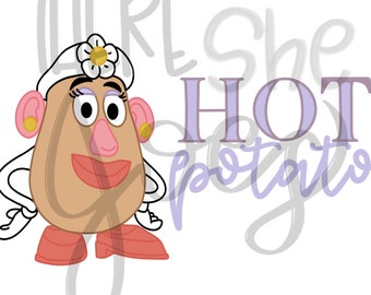 Hot Potato PNG File, Digital Mrs Potato Head, Potato Sublimation