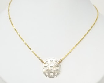 Mother of Pearl and Gold Chain Necklace