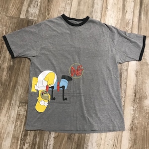 Vintage The Simpsons ringer shirt - MEDIUM - 2002 - Homer Simpson - Duff Beer - Matt Groening