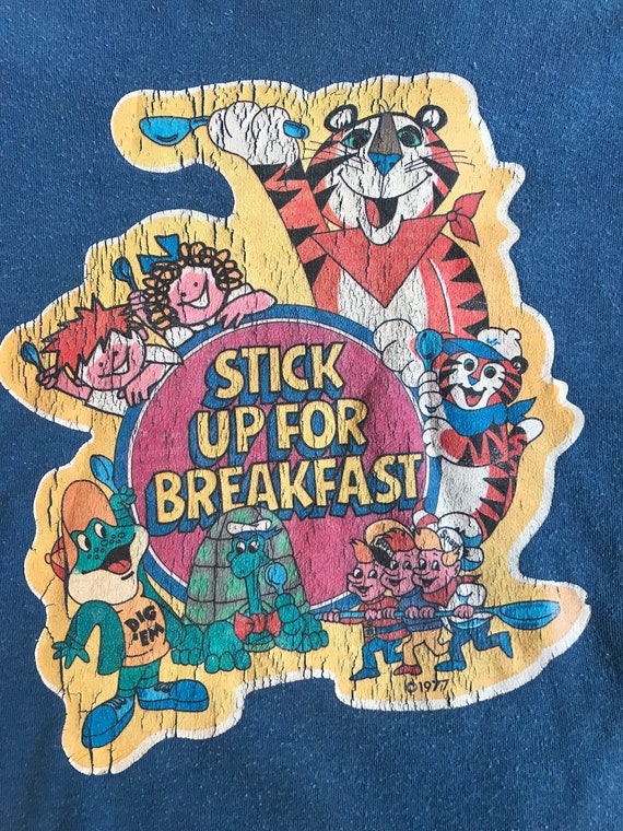 Vintage Stick Up For Breakfast kids shirt - 1977 - Kids LARGE - bicycle contest - 70’s cereal - Kellogg’s - Rice Krispies - Frosted Flakes View 2