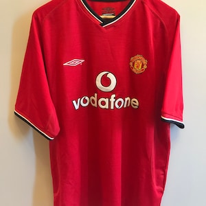 Vintage Manchester United Vodafone Jersey Umbro 2000 XL Football