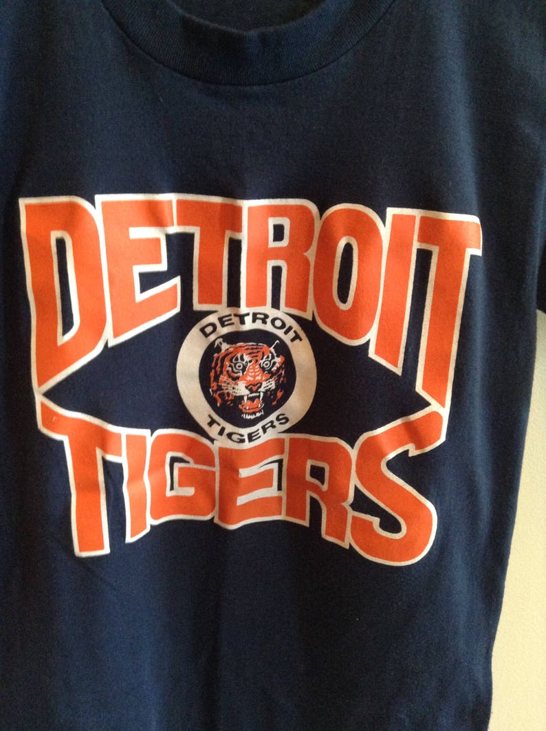 Vintage Detroit Tigers shirt SMALL 34-36 Trench Brand | Etsy
