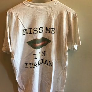 Vintage M.S. Sundream-Kiss me ik ben Italiaanse aangepaste shirt-XL-scherm sterren