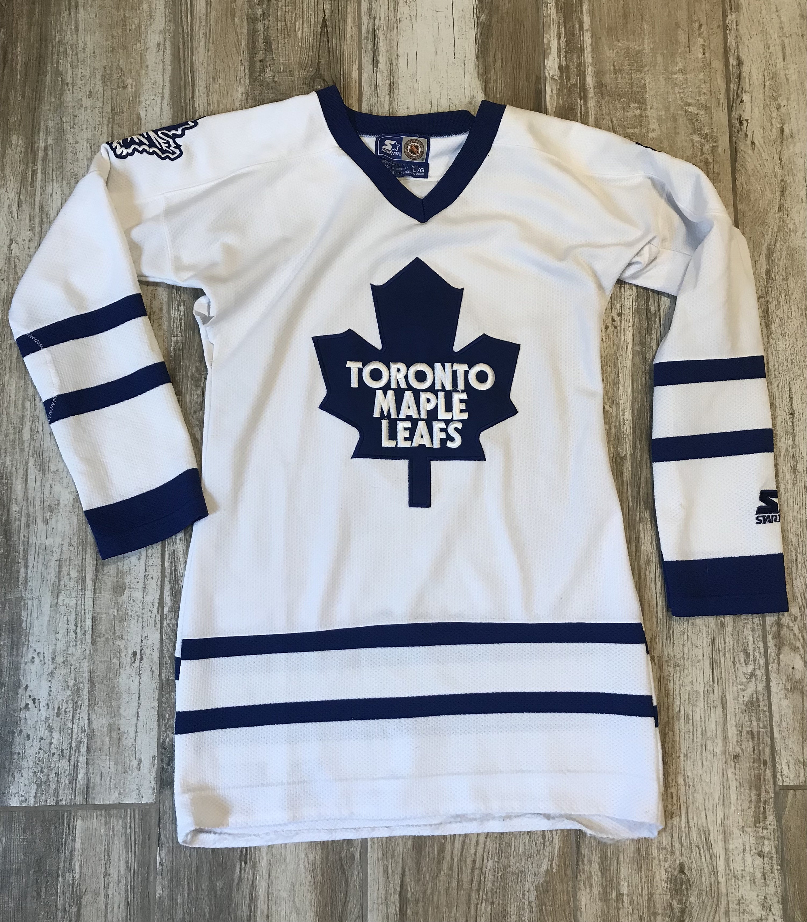 Vintage Toronto Maple Leafs Jersey Womens LARGE Starter 