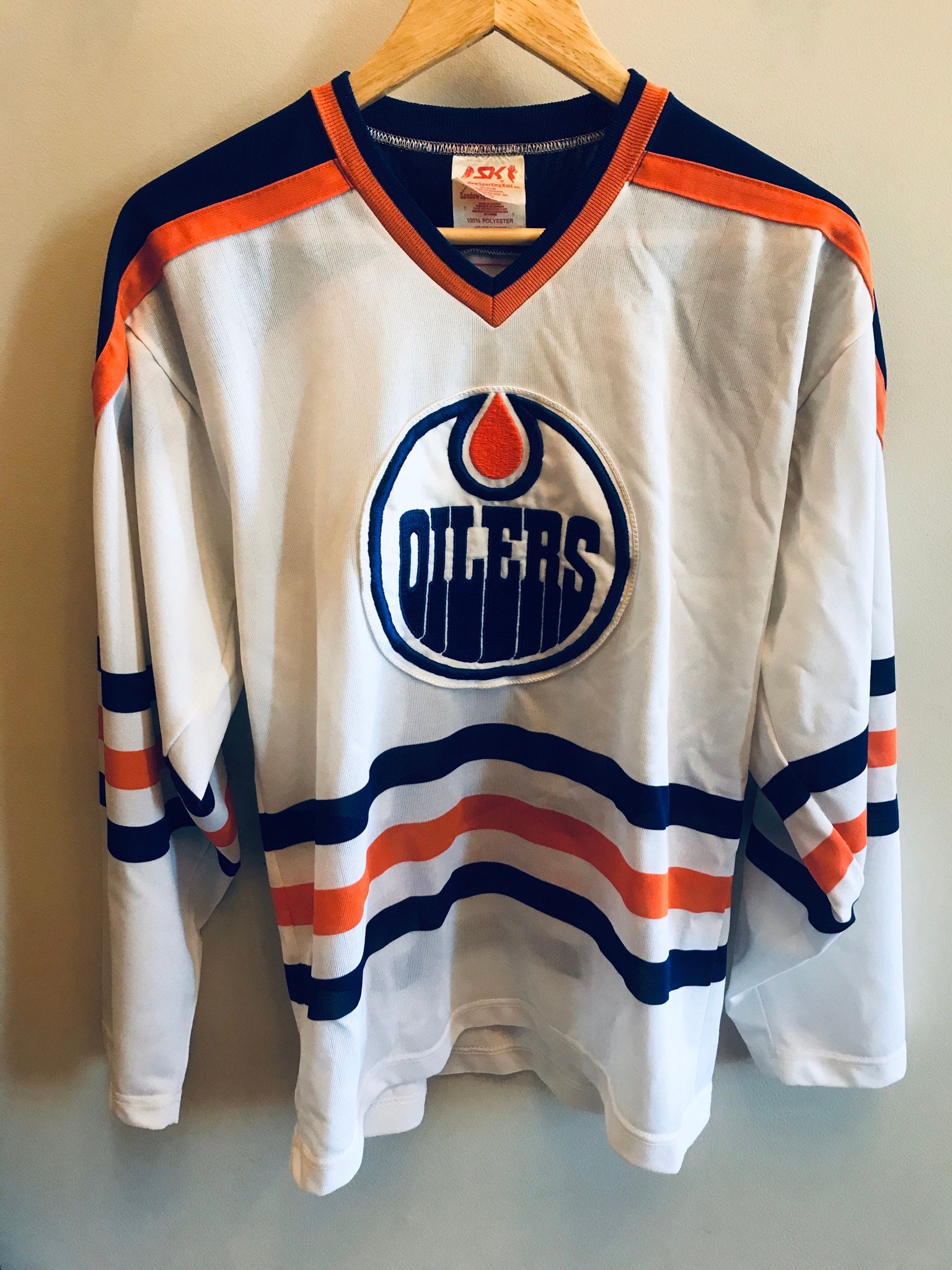 NHL Edmonton Oilers Custom Name Number 80s Throwback Vintage Away