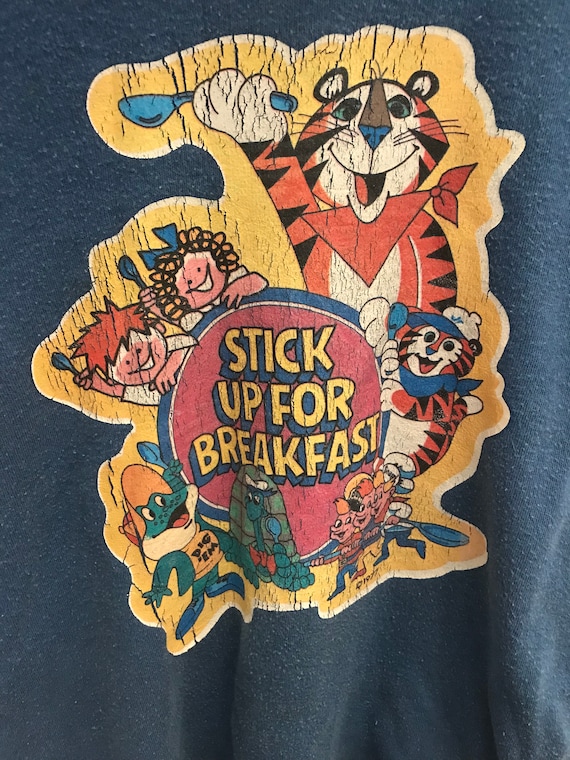 Vintage Stick Up For Breakfast kids shirt - 1977 - Kids LARGE - bicycle contest - 70’s cereal - Kellogg’s - Rice Krispies - Frosted Flakes View 4