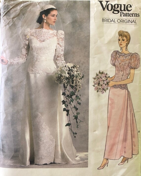 Wedding Dress Pattern Vogue Bridal Pattern 1829 1980 S Etsy