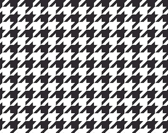 Black Houndstooth Fabric, Maywood Studio MAS8206 J, Black and White Houndstooth Quilt Fabric, KimberBell Basics, Cotton Yardage