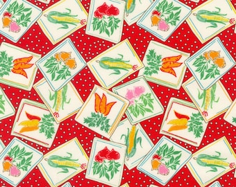 1930s Reproduction Fabric, Seed Packets Fabric, Robert Kaufman Sunnyside Farm 21035-116, Vegetables, 1930s Quilt Fabric by the Yard, Cotton