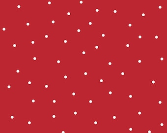 For Sewing Quilting Sold By The Half Yard! Tiny Small Polka Dots Polkadots White Red Valentines Day 100/% Cotton MINI DOTS FABRIC