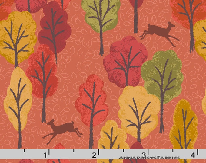 Woodland Tree Fabric Fall Fabric Autumn in Bluebell Wood - Etsy