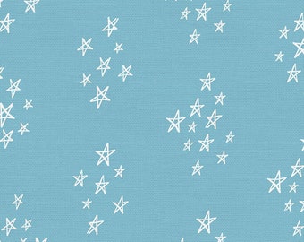 Light Blue Stars Fabric, Paintbrush Studio Shoot for the Stars 22312, Children, Baby, Blue & White Stars Quilt Fabric by the Yard, Cotton
