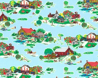 1930s Reproduction Fabric, Farm Fabric, Robert Kaufman Flowerhouse Sunnyside Farm 21031-4, 1930s, Farm Quilt Fabric by the Yard, Cotton