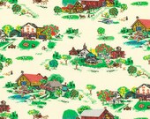 1930s Reproduction Fabric, Farm Fabric, Robert Kaufman Flowerhouse Sunnyside Farm 21031-83, 1930s, Farm Quilt Fabric by the Yard, Cotton