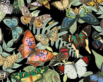 Gothic Night Wish Collection Crowded Death Moth Fabric 100/% Cotton 130gsm Poplin