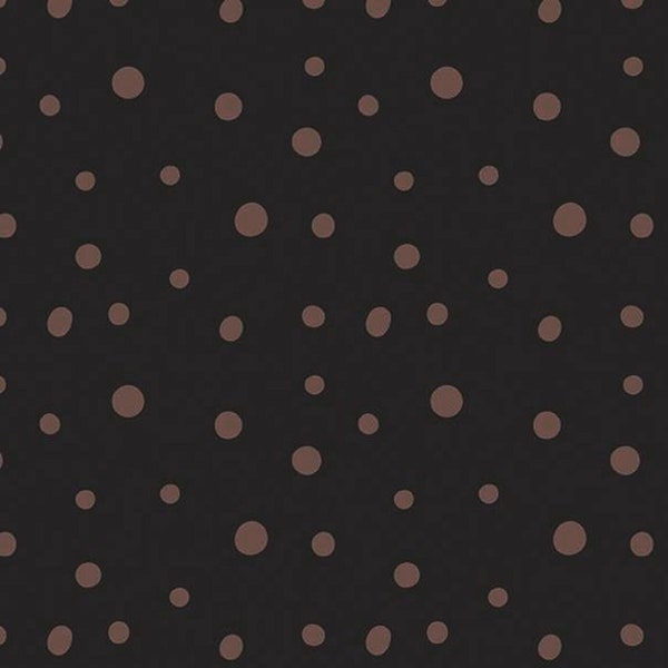 Brown Dot Fabric on Dark Gray, Riley Blake Sonnet Dusk C11294 Charcoal, Corri Sheff, Gray & Brown Dot Quilt Fabric by the Yard, 100% Cotton