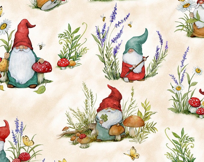 Flower Garden Gnomes Fabric Wilmington Prints Savor the - Etsy