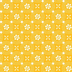 Dark Yellow Blender Fabric, Dots & Flowers, Maywood Studios KimberBell Basics 8241-S, Golden Yellow Quilt Fabric, 100% Cotton