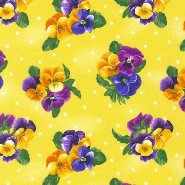 Pansies Fabric Etsy