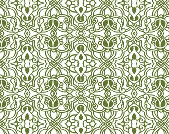 Green Geometric Fabric, Clothworks Ode to June Trellis Y3508-25 Iron Orchid Designs, Green Blender Quilt Fabric by the Yard, 100% Cotton