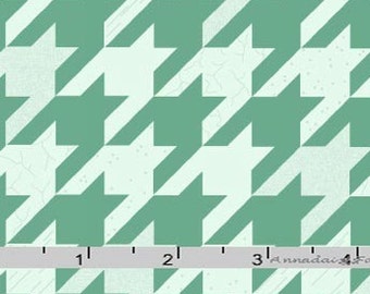 Large Aqua and Teal Houndstooth Fabric, Henry Glass Modern Tyke 6573 11, Teal & Aqua Houndstooth Quilt Fabric by the Yard, 100% Cotton